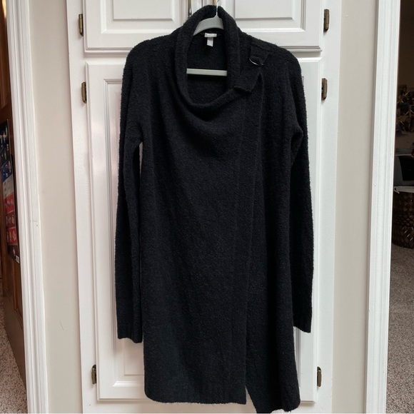 Bench Asymmetric Cardigan Black Boucle Long Line Size XS - Picture 3 of 13